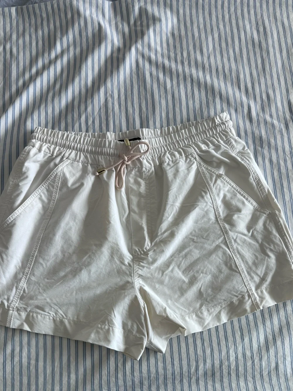 J. Crew White Elastic w Drawstring Athletic Shorts